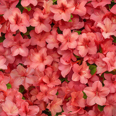 Wall Mural - a close up of a bunch of pink flowers with green leaves