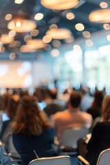 Blurred Image of People Attending a Conference