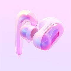 there is a pair of earphones that are on a pink background