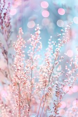 Wall Mural - Delicate Spring Blossoms with Soothing Pastel Hues and Beautiful Bokeh Highlights