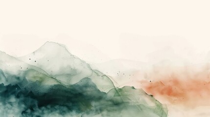 Wall Mural - Watercolor background with organic shapes and natural hues