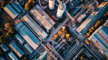 Wall Mural - Aerial view of a sprawling manufacturing plant