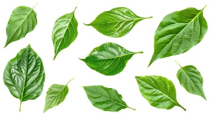 Poster - Isolated Green Leaf Set with Clipping Path