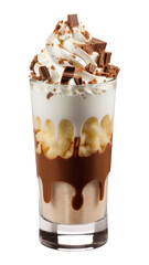 Wall Mural - PNG Fountain glass of chocolate milkshake cream dessert sundae.