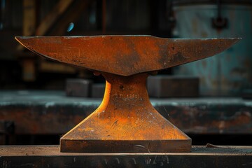 A metal object sits on top of a table