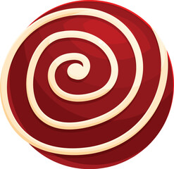 Poster - Round red and white candy swirling, perfect for projects related to sweets, treats, and confectionery