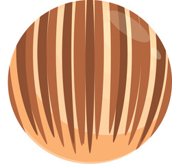 Poster - Delicious round doughnut with chocolate glaze and stripes, perfect for a sweet treat