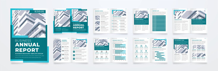 set of minimalist business brochure template with simple style and modern layout