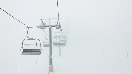 Wall Mural - Snowy Ski Lift