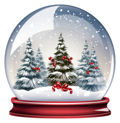 Sticker - PNG  Snow globe christmas plant tree.