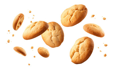 Wall Mural - flying cookie isolated on transparent background cutout