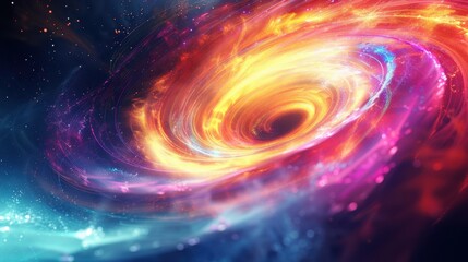 Wall Mural - vibrant cosmic galaxy swirling with colorful nebulae and stars