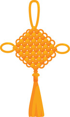 Poster - traditional chinese lucky charm made of braided rope with a tassel, symbolizing good luck and fortun