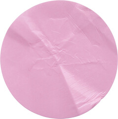 Wall Mural - blank pink round adhesive paper sticker label isolated on white background