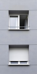 Gray Wall with Two Windows