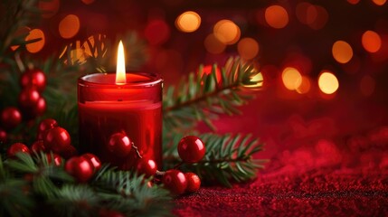 Canvas Print - Festive candle image for Christmas