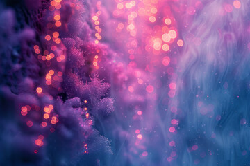 Poster - Elegant scene with chromatic aberrations and bokeh lights, creating a surreal atmosphere around abstract resin forms,