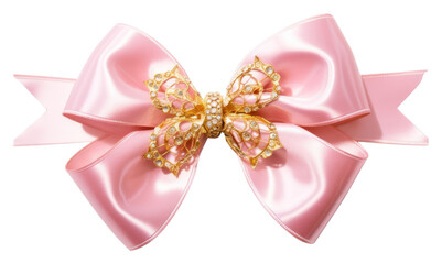 Poster - PNG Bow gold pink white background.