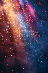 Poster - Abstract image of a star cluster, featuring colorful chromatic aberrations and dreamy light leaks,