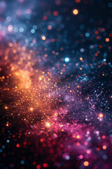 Poster - Abstract photograph of a galaxy collision, highlighted by colorful chromatic aberrations and lens distortions,