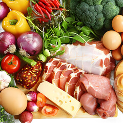 Wall Mural - [Transparent Background PNG]Fresh Ingredients for Delicious Meal