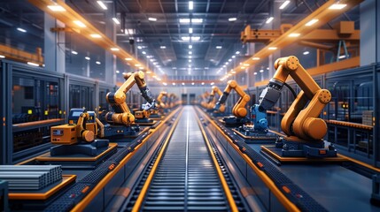 Poster - Interior of a modern industrial factory with machinery and equipment