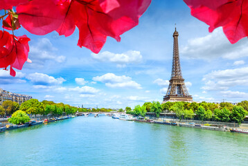 Wall Mural - view of paris with eiffel tower