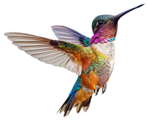 Wall Mural - PNG Colorful hummingbird in flight