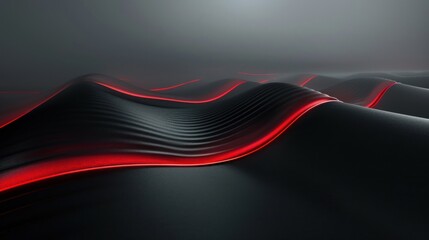 Wall Mural - Abstract Black and Red Landscape