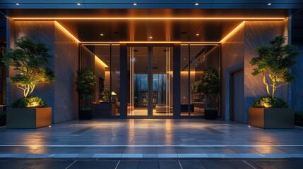 Poster - hotel Lobby Night view of a modern luxury space