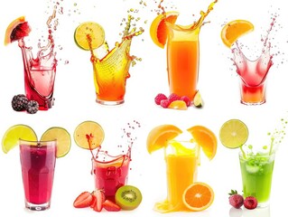 Canvas Print - set of cocktails isolated on white