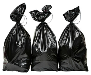 PNG Three black garbage bags