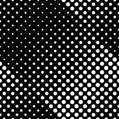 Poster - Black and white abstract geometrical circle pattern background - monochrome vector graphic design from dots