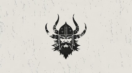 Sticker - simple logo in viking style, vector monochrome style, 16:9