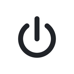simple black power button on white background. on/off classic energy switch. computer icon in flat s