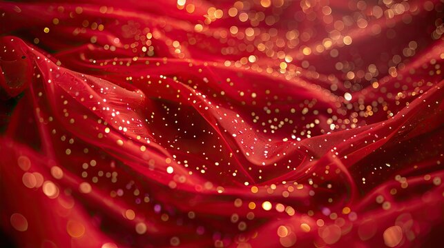 A red background adorned with shimmering, metallic accents, perfect for a glamorous and elegant scene.