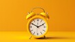 © matpit73 - Yellow vintage alarm clock isolated on a yellow background