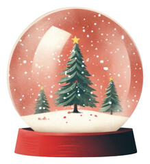 Sticker - PNG Christmas snow globe winter plant tree.