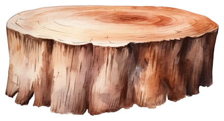 Sticker - PNG Rustic wood log plant table tree.