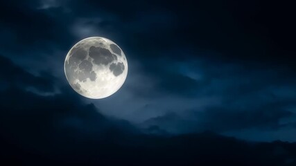 Wall Mural - Full moon in the night sky with