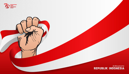 Wall Mural - Happy Independence Day Republic Of Indonesia, 17 august. greeting card with red and white design