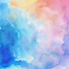 Wall Mural - watercolor gradient paint grunge texture on white background. the color splashing in the paper
