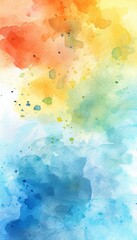 Wall Mural - watercolor gradient paint grunge texture on white background. the color splashing in the paper