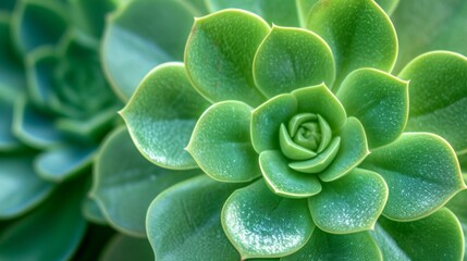 Canvas Print - Vibrant green succulent plant, showcasing its unique texture and pattern