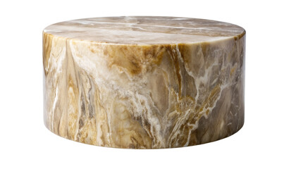 Poster - Round marble slab with earthy tones isolated on a transparent background