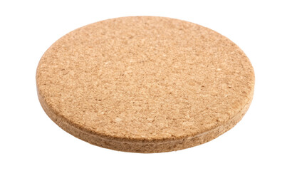 Poster - Round cork coaster with a smooth surface isolated on a transparent background