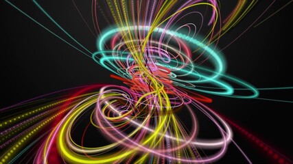 Wall Mural - fantastic video animation with particle stripe object in slow motion, 4096x2304 loop 4k