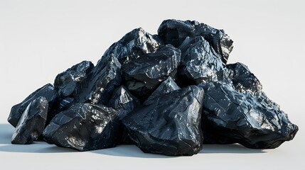 Wall Mural - Black coal element on white background