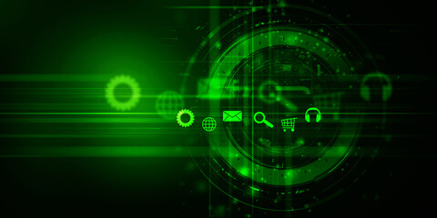 Poster - 2d illustration abstract technology background