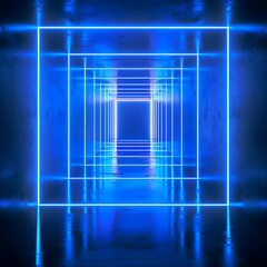 Poster - luminous neon holographic backdrop for futuristic tech product concepts